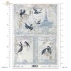 ITD Collection, decoupage, scrapbooking, mixed media, Paris, Eiffel Tower, birds, R0185